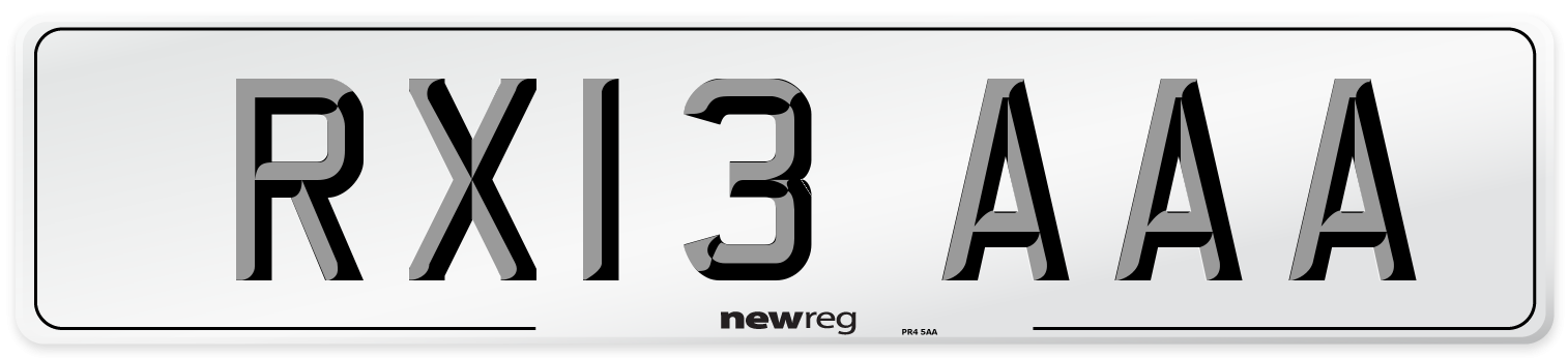 RX13 AAA Number Plate from New Reg